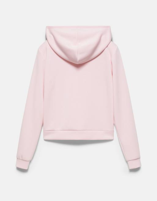 Pull&Bear sweat-shirt à capuche zippé rose poudré, 7 de 7