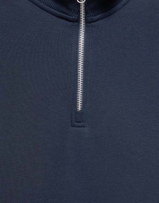 Pull&Bear sweat-shirt à demi-zip bleu marine, 6 de 7