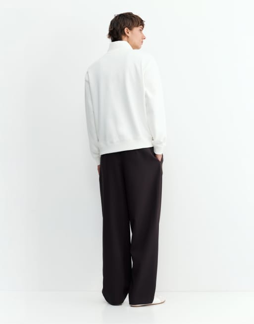Pull&Bear sweat-shirt à demi-zip écru, 2 de 7