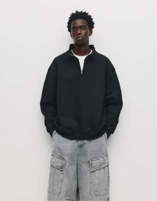 Pull & Bear - Sweat-shirt basique zippé - Noir