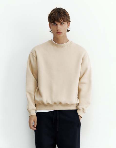 Pull&Bear sweat-shirt coupe relaxed couleur sable - view 1