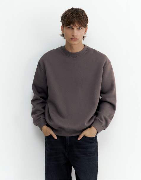 Pull&Bear sweat-shirt coupe relaxed gris - view 1