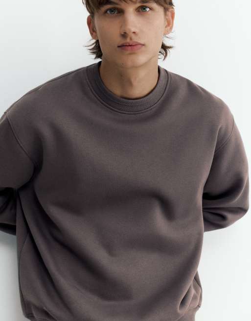 Pull&Bear sweat-shirt coupe relaxed gris, 3 de 7