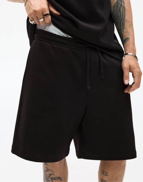 Pull&Bear sweat shorts in black - view 1