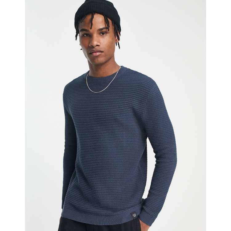 Waffle knit outlet sweater mens