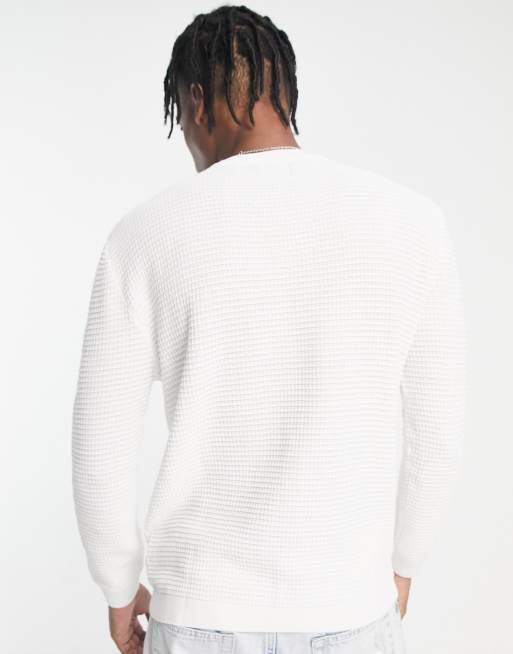 Warm White Chunky Waffle Knit