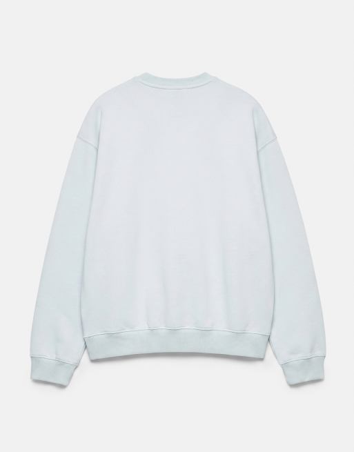 Pull&Bear sweatshirt i afslappet pasform i himmelblå, 7 af 7