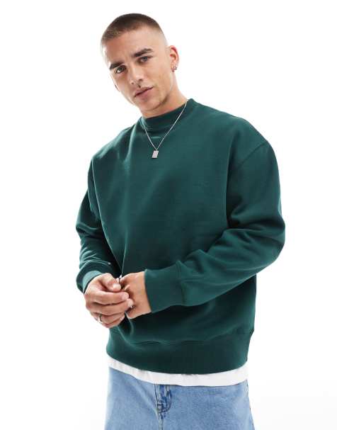 Pull&Bear - Sweatshirt i flaskegrøn - view 1