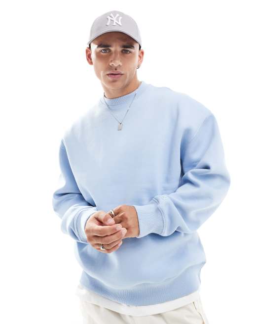 Pull&Bear - Sweatshirt i lyseblå