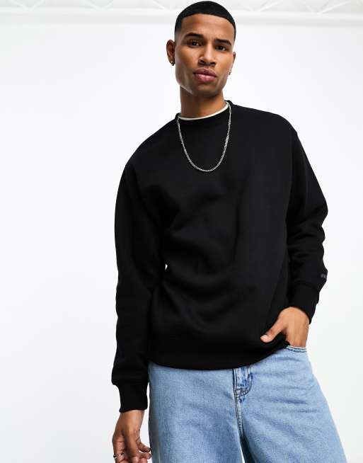 Pull and bear black sweatshirt hot sale