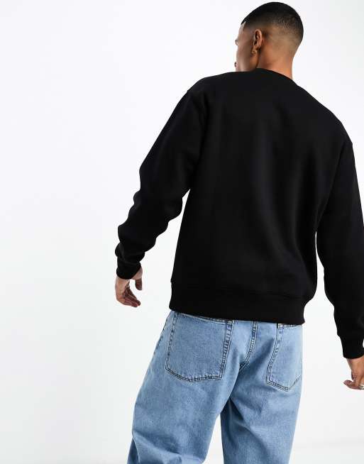 Pull and bear black sweatshirt hot sale