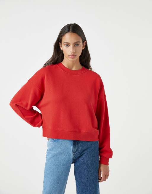 Red discount sweatshirt asos