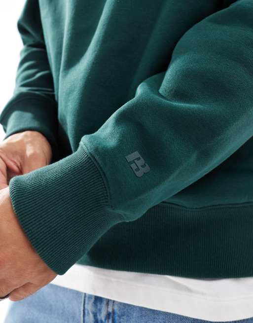 Pull&Bear - Sweatshirt in flessengroen, 4 van 4