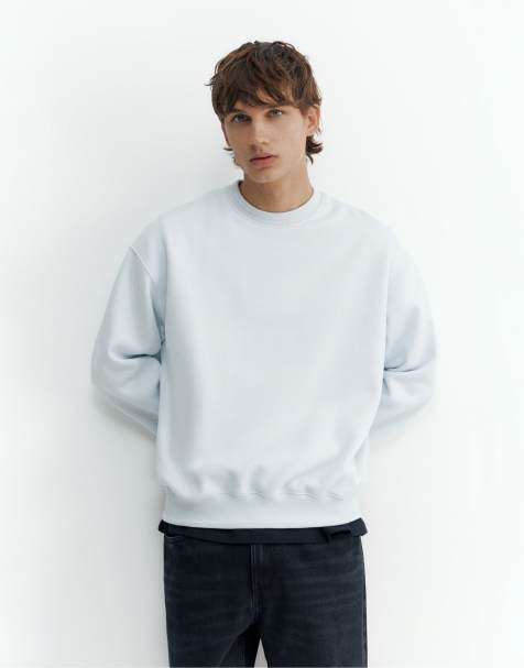 Pull&Bear Sweatshirt in Himmelblau mit Relaxed Fit - view 1