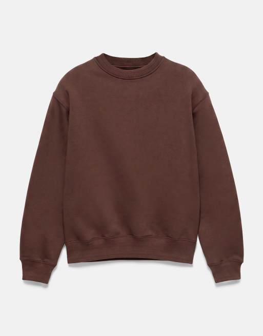 Pull&Bear Sweatshirt in lockerer Passform in Schokobraun, 5 von 7