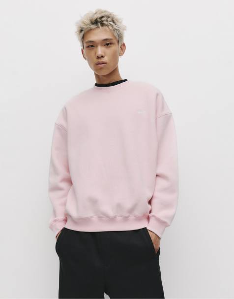Pull&Bear – Sweatshirt in Rosa mit Rundhalsausschnitt und „STWD”-Print - view 1