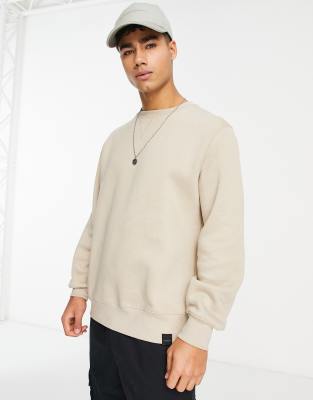 Pull&Bear sweatshirt in sand - ASOS Price Checker