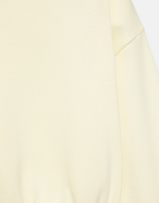 Pull&Bear sweatshirt med rund halsringning i ljusgul, 6 av 7