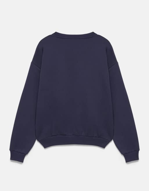Pull&Bear sweatshirt met beermotief in marineblauw, 7 van 7