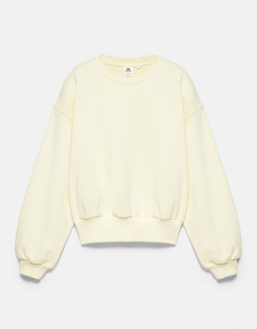 Pull&Bear Sweatshirt mit Rundhalsausschnitt in Hellgelb, 5 von 7