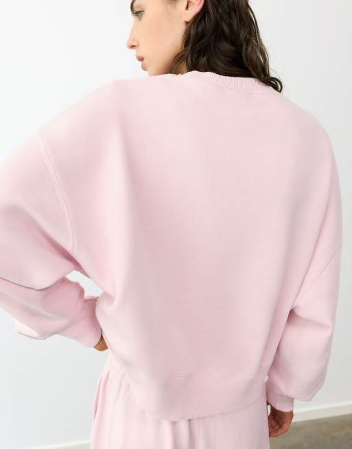 Pull&Bear Sweatshirt mit Rundhalsausschnitt in Rosapink, 5 von 7