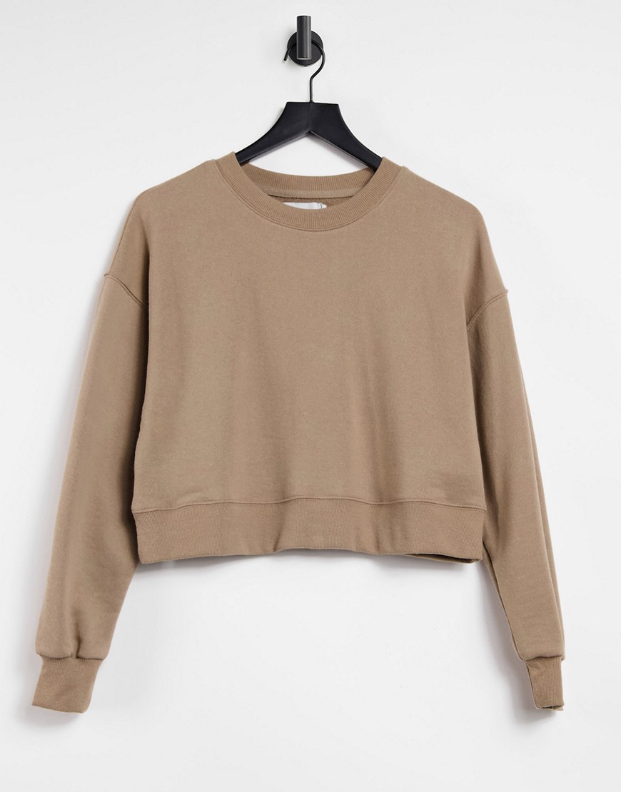 Pull & Bear sweatshirt with seam detail in brown