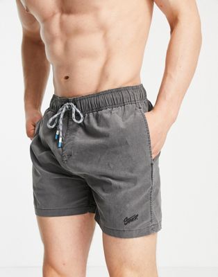 Pull&Bear swim shorts in washed grey