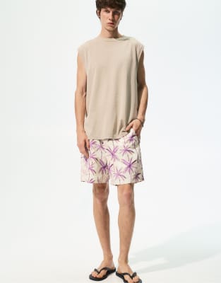 Pull&Bear Swim shorts with palm trees in others - view 1