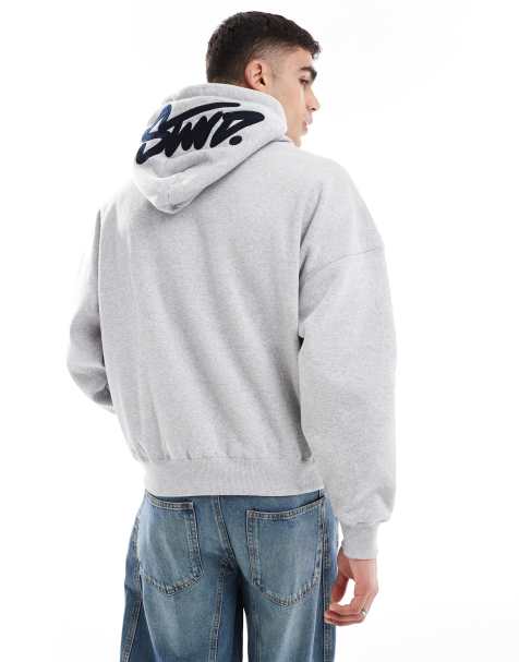 Pull&Bear – Szara bluza z kapturem z motywem STWD - view 1