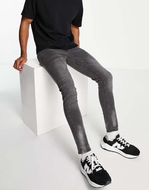 Pull&Bear – Szare jeansy o obcisłym kroju