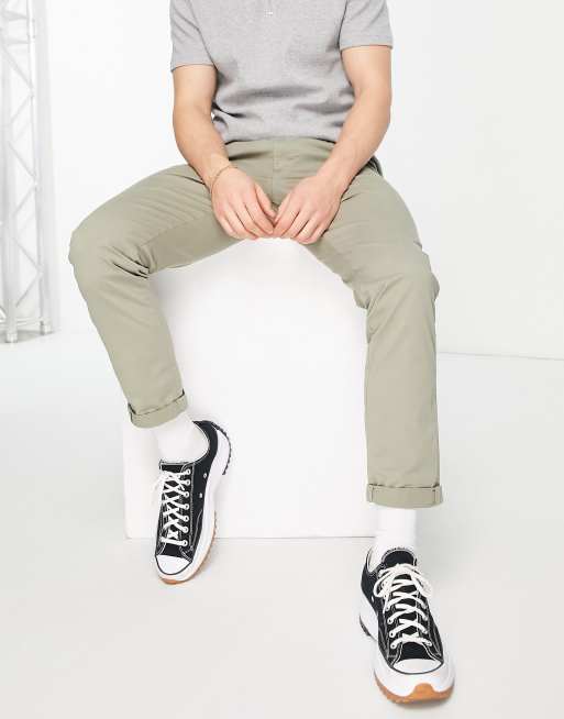Pull&Bear – Szarobeżowe spodnie chinosy
