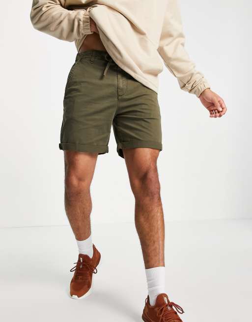Pull&Bear – Szorty chinosy w kolorze khaki