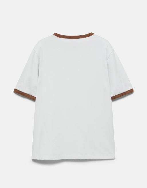 Pull&Bear t-shirt à bordures contrastantes bleu ciel, 7 de 7