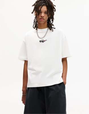 Pull & Bear - T-shirt à broderie STWD - Blanc