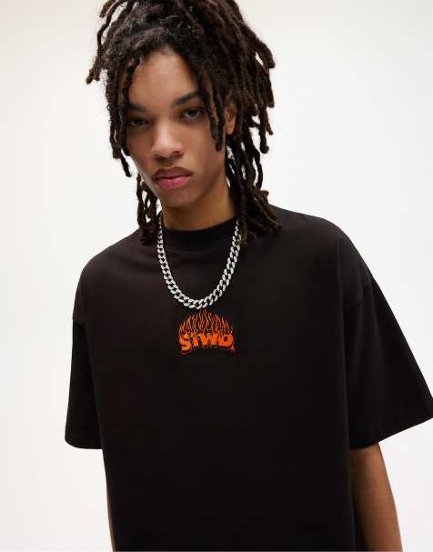 Pull&Bear - T-shirt à broderie STWD - Noir - view 1