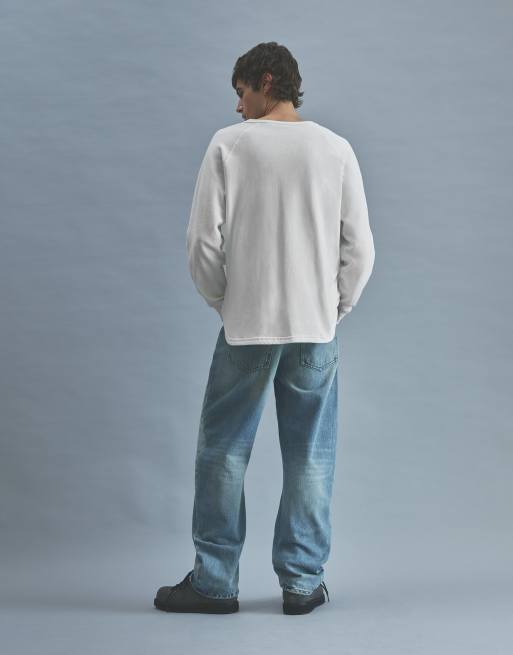Pull&Bear t-shirt à col Henley écru, 2 de 7
