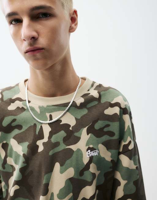 Pull&Bear T-shirt a doppia manica verde, 3 di 7