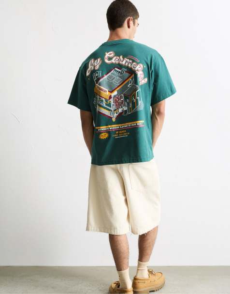 Pull&Bear - T-shirt à imprimé Ay Carmela - Vert - view 1