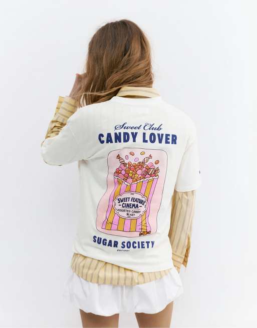 Pull&Bear - T-shirt à imprimé Candy Lover - Glace, 2 de 4