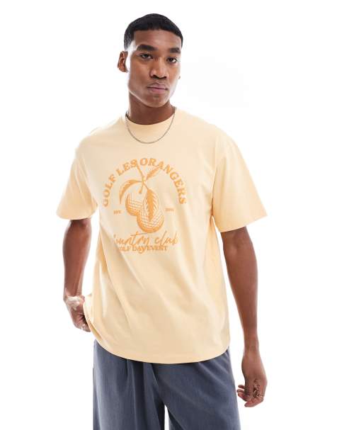 Pull&Bear - T-shirt à imprimé golf - Orange clair - view 1