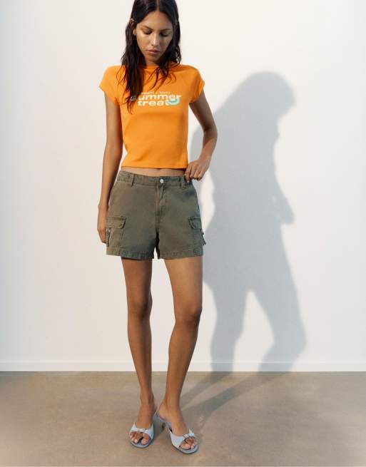 Pull&Bear - T-shirt à imprimé graphique fruit - Orange, 2 de 4