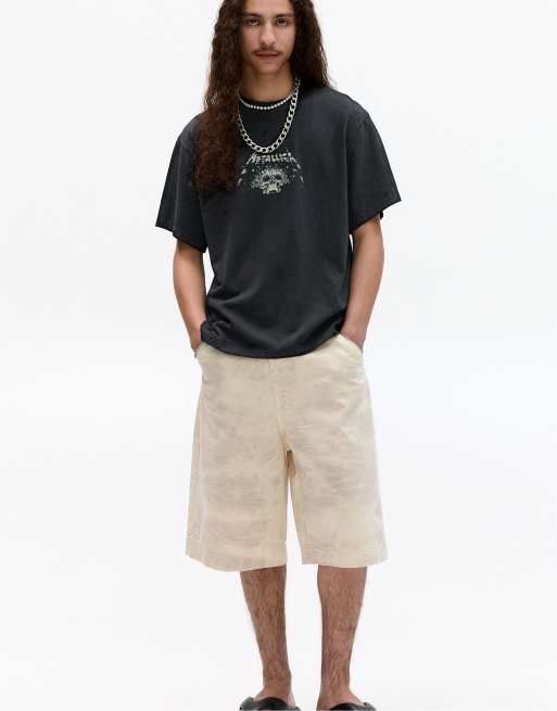 Pull&Bear - T-shirt à imprimé Metallica - Noir