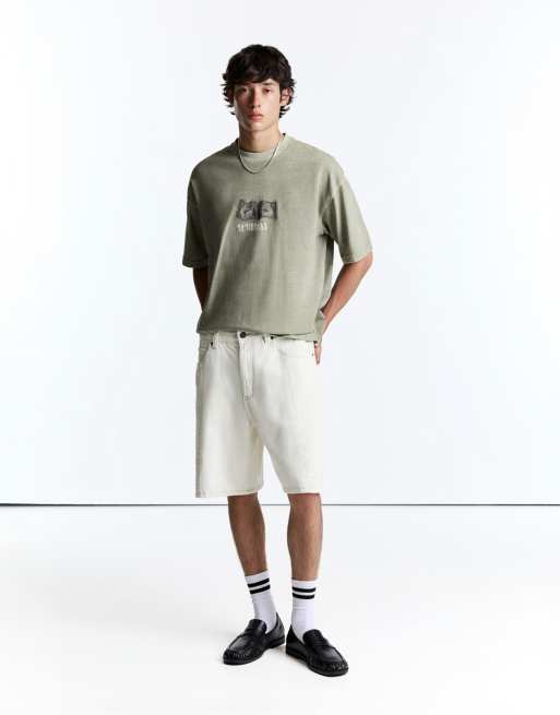 Pull&Bear - T-shirt à logo Nirvana - Kaki, 4 de 4