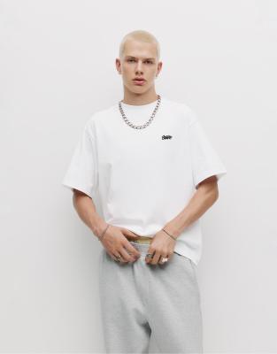 Pull & Bear - T-shirt à logo STWD - Blanc