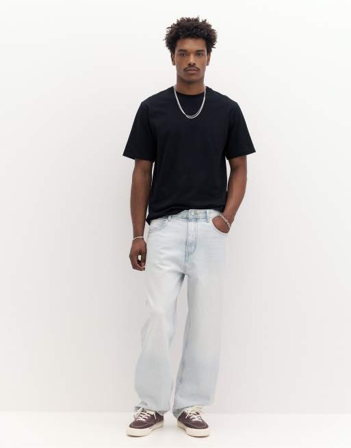 Pull&Bear - T-shirt à manches courtes basique en coton - Noir , 4 de 7