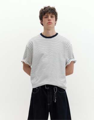 T-shirt Homme Pull & Bear Xdye – Bleu Nuage « Bienvenue à Bord » – Taille M