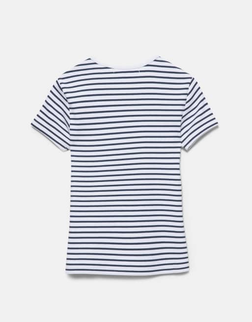 Pull&Bear - T-shirt a maniche corte a righe a coste, 7 di 7