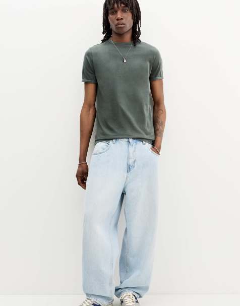 Pull&Bear - T-shirt a maniche corte attillata verde - view 1