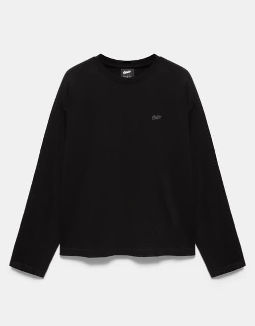 Pull&Bear T-shirt a maniche lunghe nera, 6 di 7