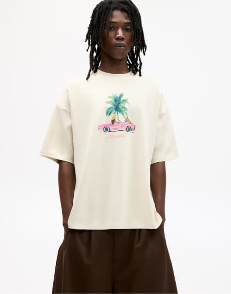 Pull&Bear - T-shirt à motif tigre Miami - Beige - view 1